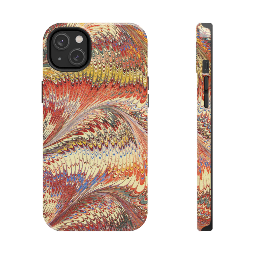 Marbled Swirl Tough Phone Case - Red Rust Orange Fall Colors, Heavy Duty Case. Alternative: Protective Phone Cover, Durable Smartphone Case,