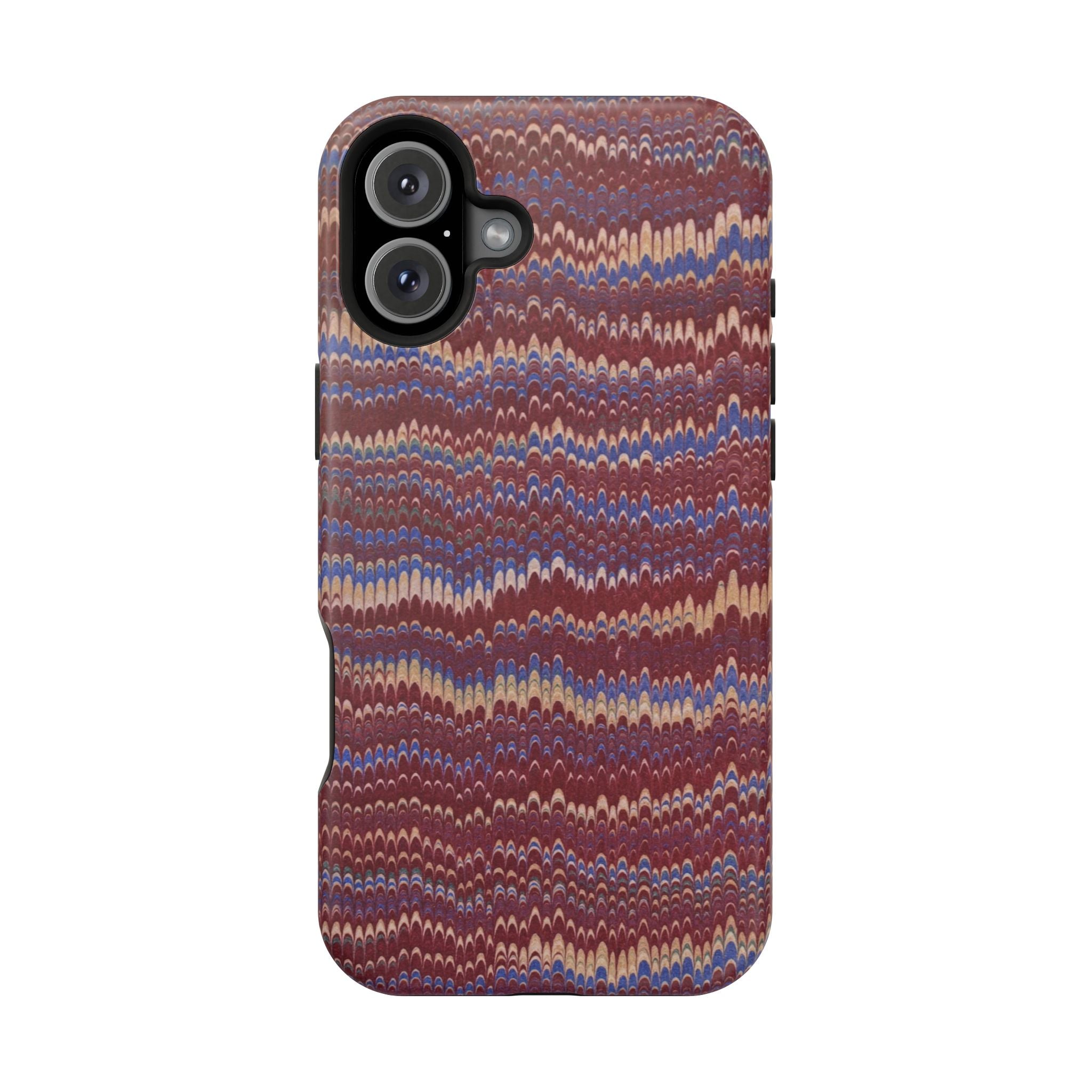 Burgundy and Blue Hues Italian Vintage Marble Design Phone Case for Apple + Samsung