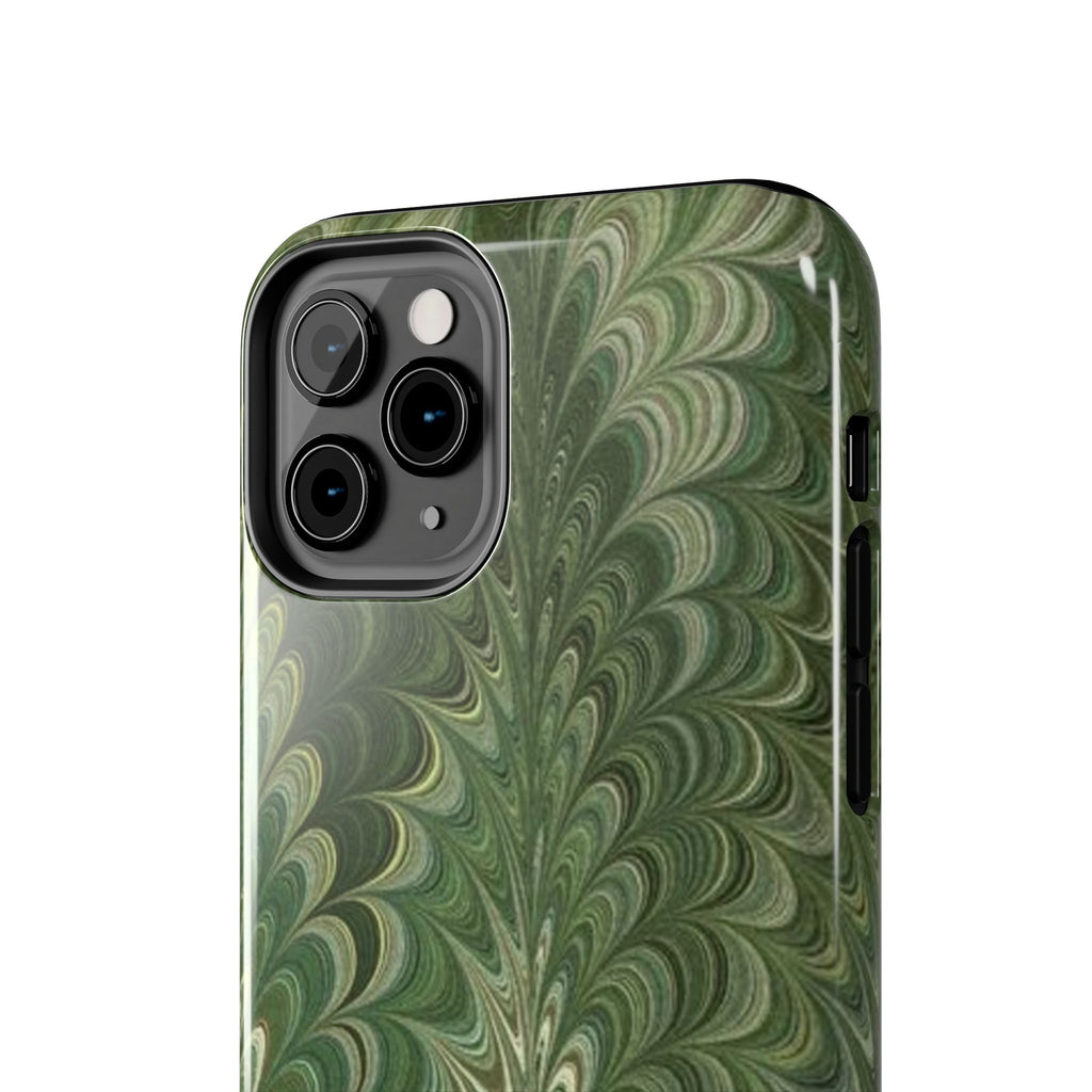 Deep Green Marble Italian Tough Phone Case — Durable Marbled Phone Case
