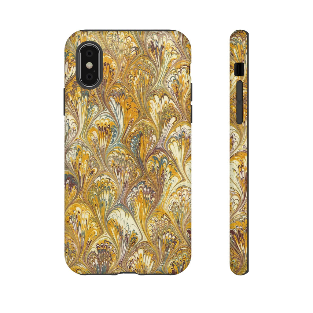 Golden Yellow Marbled Italian Phone Case - Dual Layer - Matte or Glossy