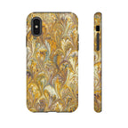 Golden Yellow Marbled Italian Phone Case - Dual Layer - Matte or Glossy