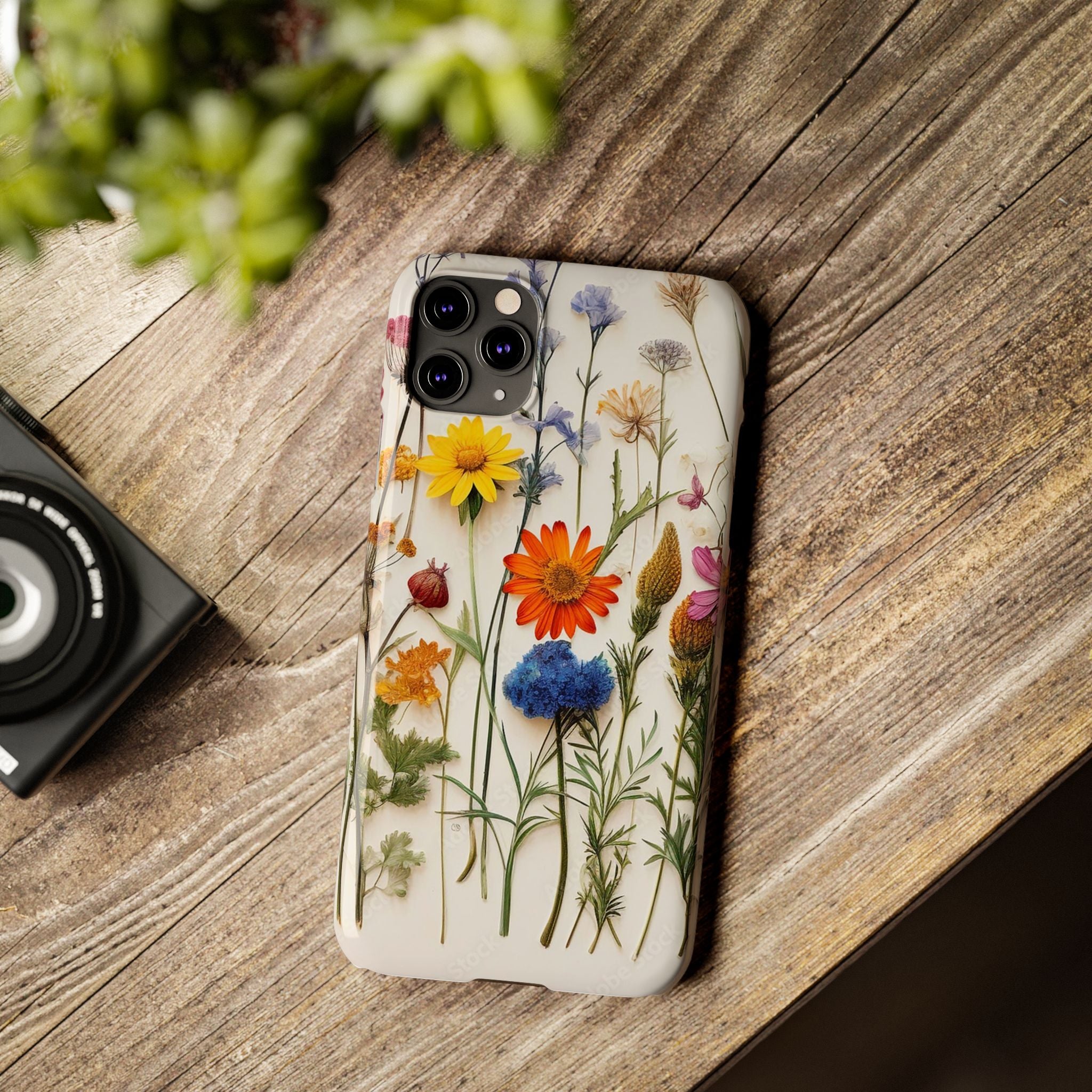 Floral Phone Cases, Slim Protective Cover, Pressed Flowers Design, iPhone 17 Case, Botanical Phone Accessories, Floral Theme Phone Case