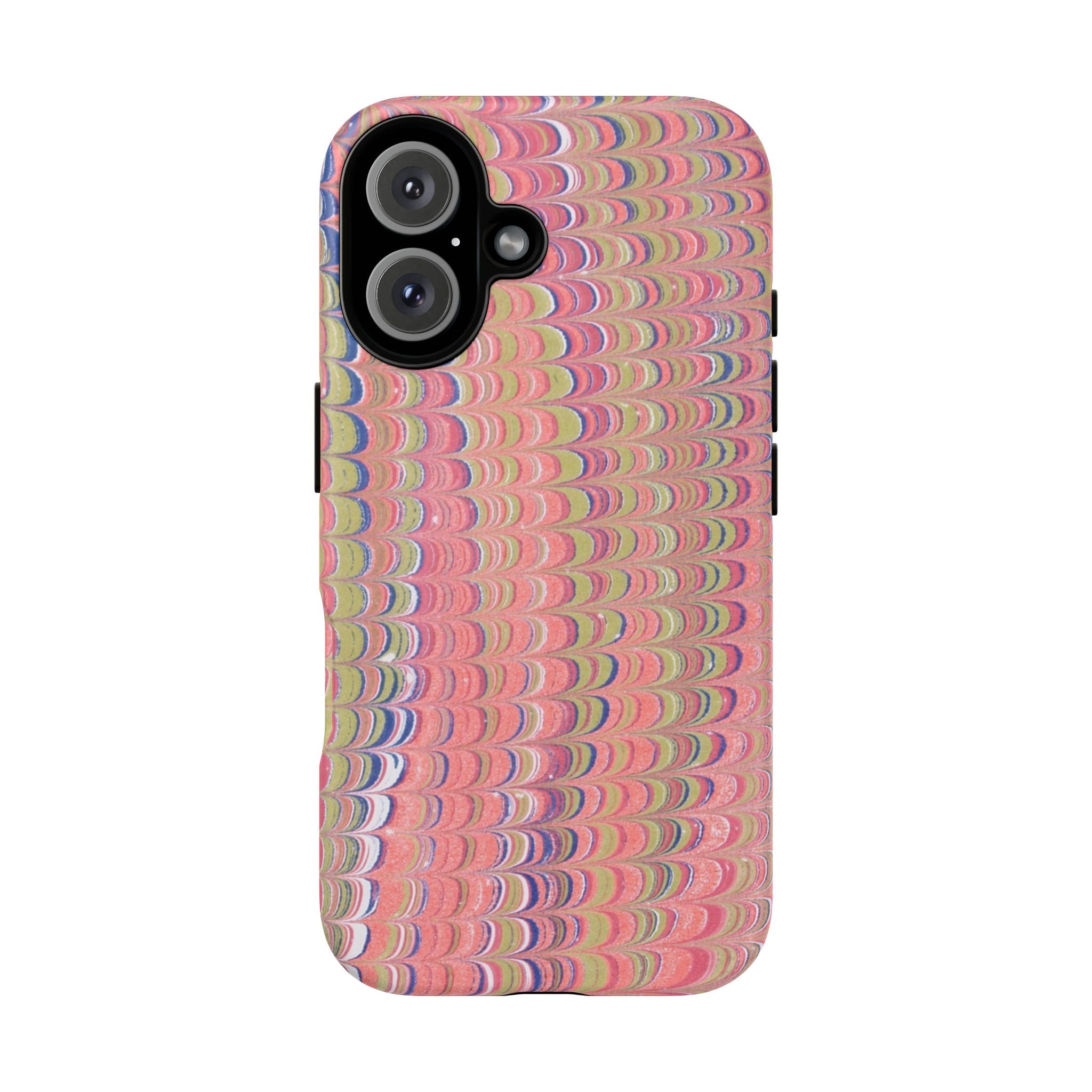 Pink Pastels Feather Marbled Vintage Design iPhone 16 + Samsung + Apple + Google - all models