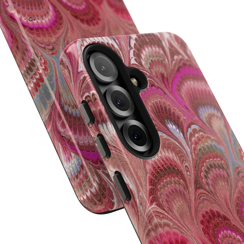 Pretty in Pink - Peacock Marble Italian Tough Phone Case — Durable Marbled Phone Case