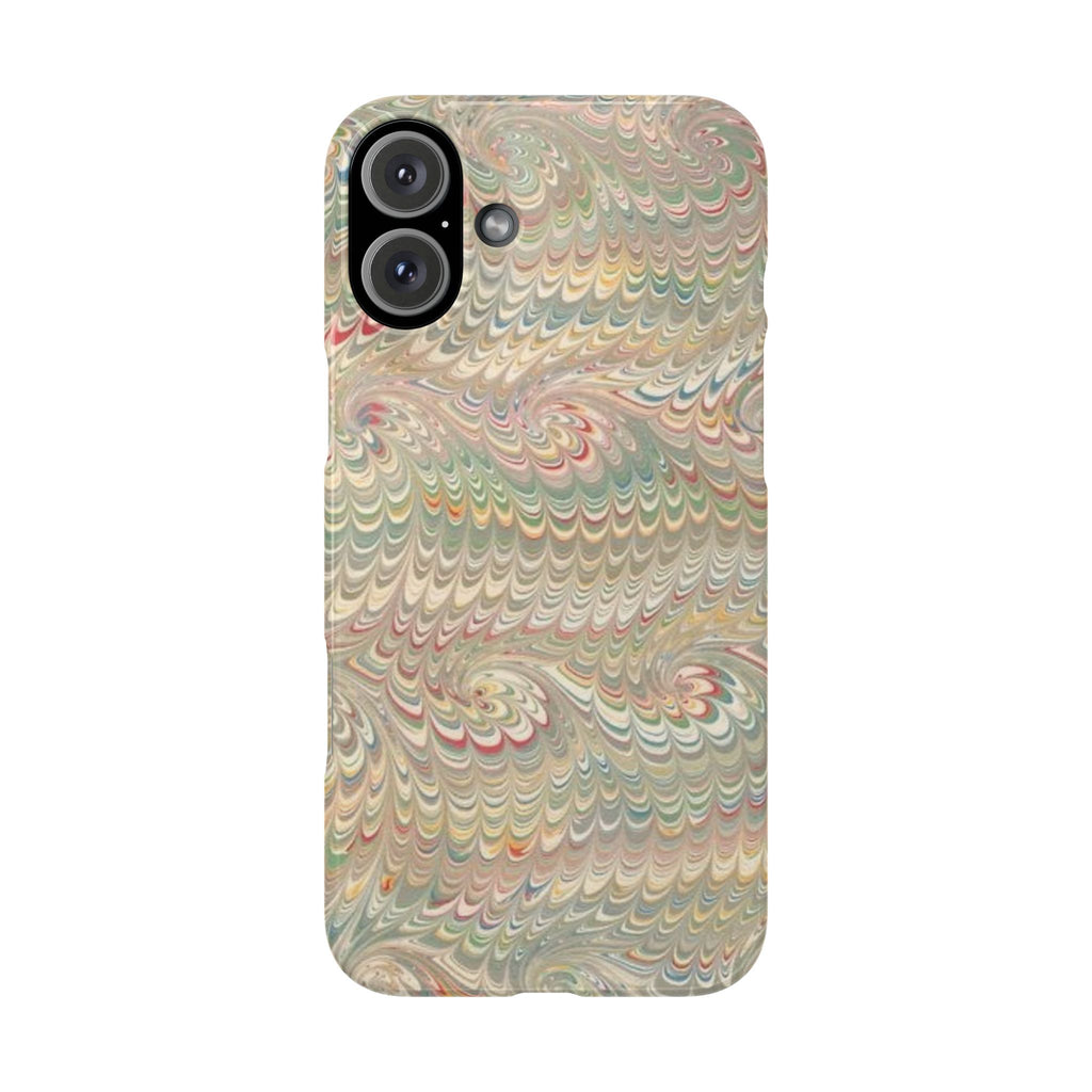 Beige Swirl Marbled Feather Phone Case