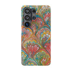 Red, Blue, Green Marbled Swirl Phone Case - Single Layer Slim Case