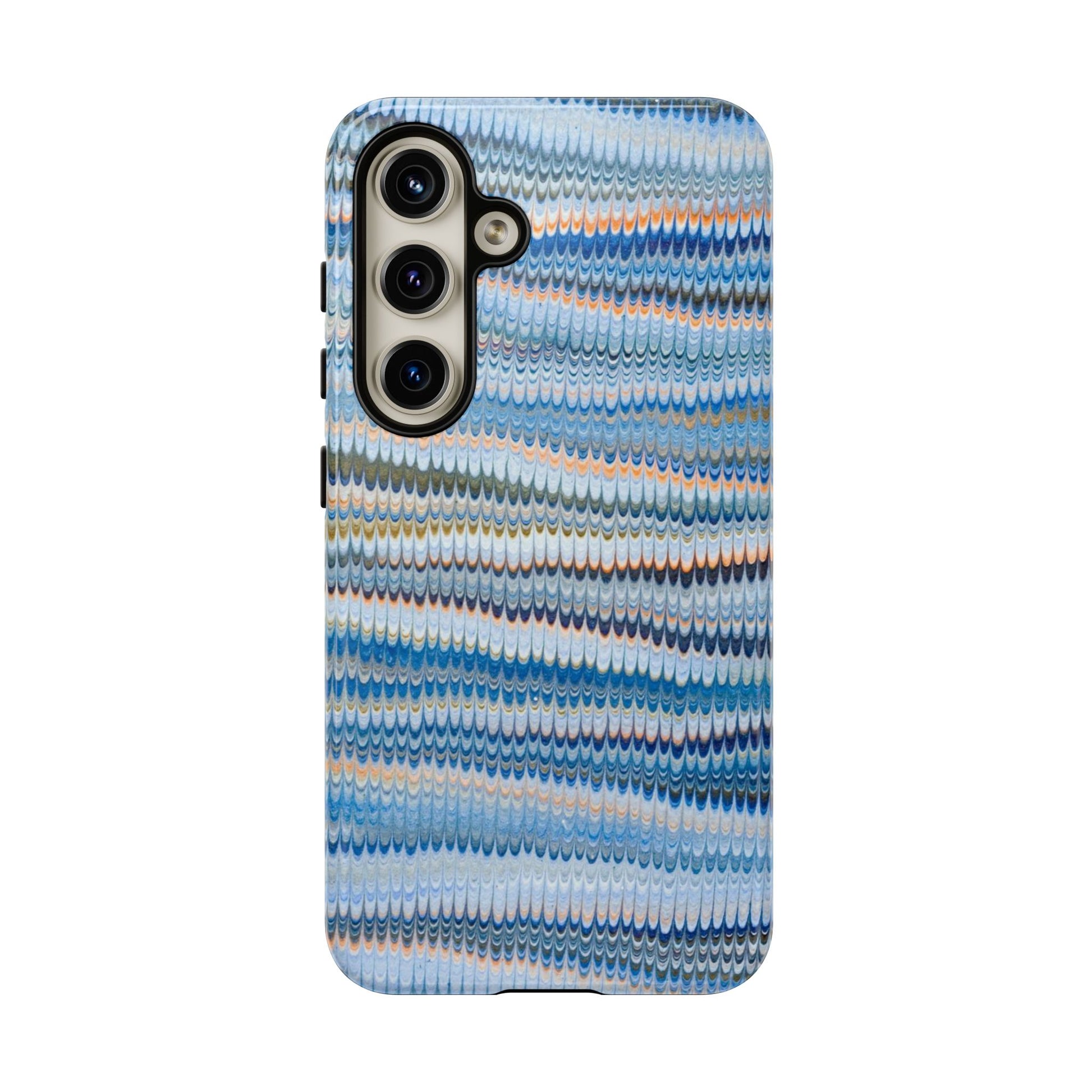 Blue Marbled Phone Cases iPhone 16 + Samsung + Apple + Google - all models, Vintage Marbled Design - Tough Cases