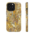 Golden Yellow Marbled Italian Phone Case - Dual Layer - Matte or Glossy