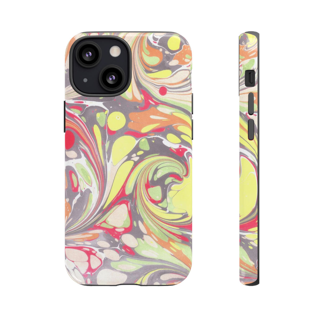 Yellow and Pink Swirl Marbled Italian Phone Case - Dual Layer - Matte or Glossy