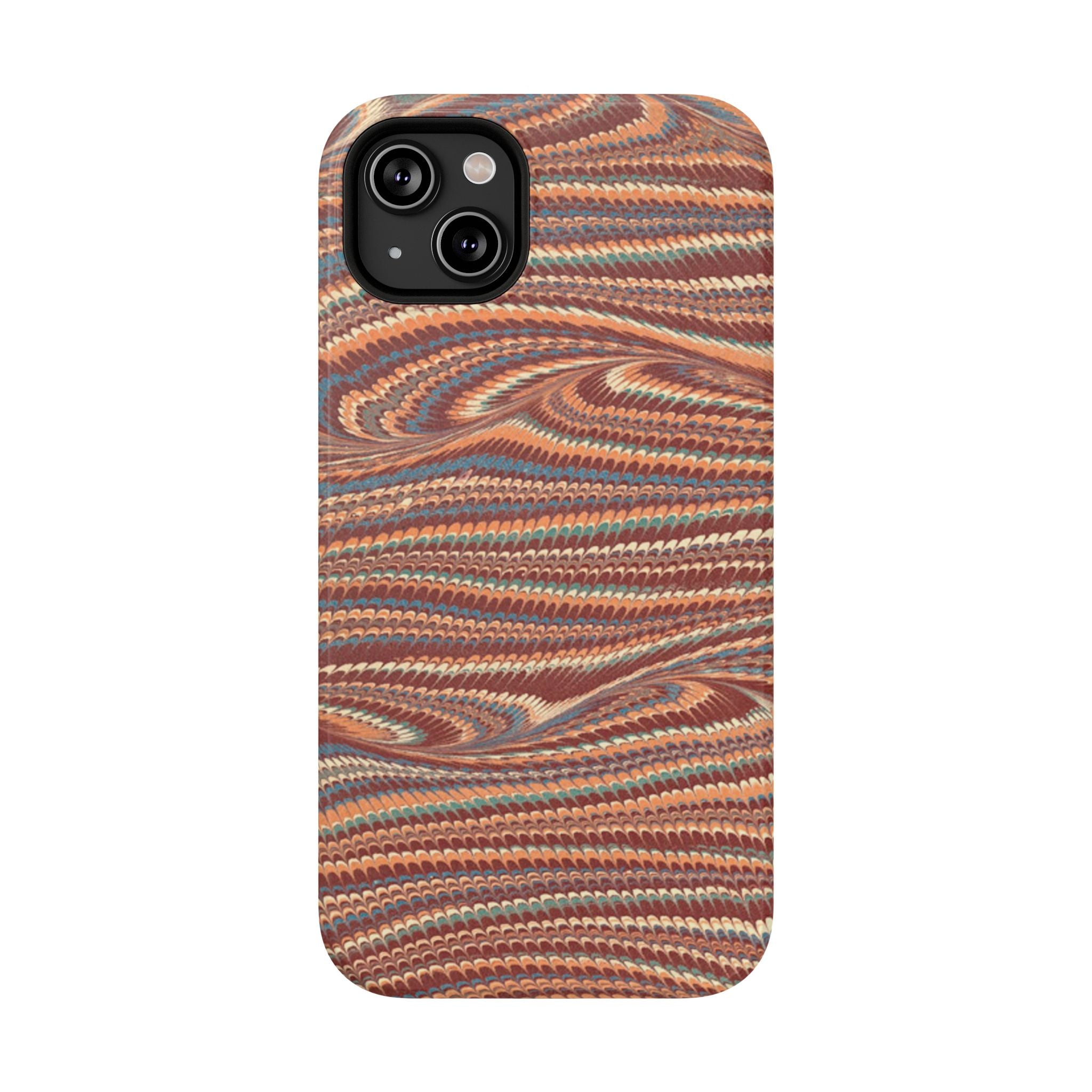 Neutrals Burgundy, Beige, Rust Hues Italian Vintage Marble Design Phone Case for Apple + Samsung