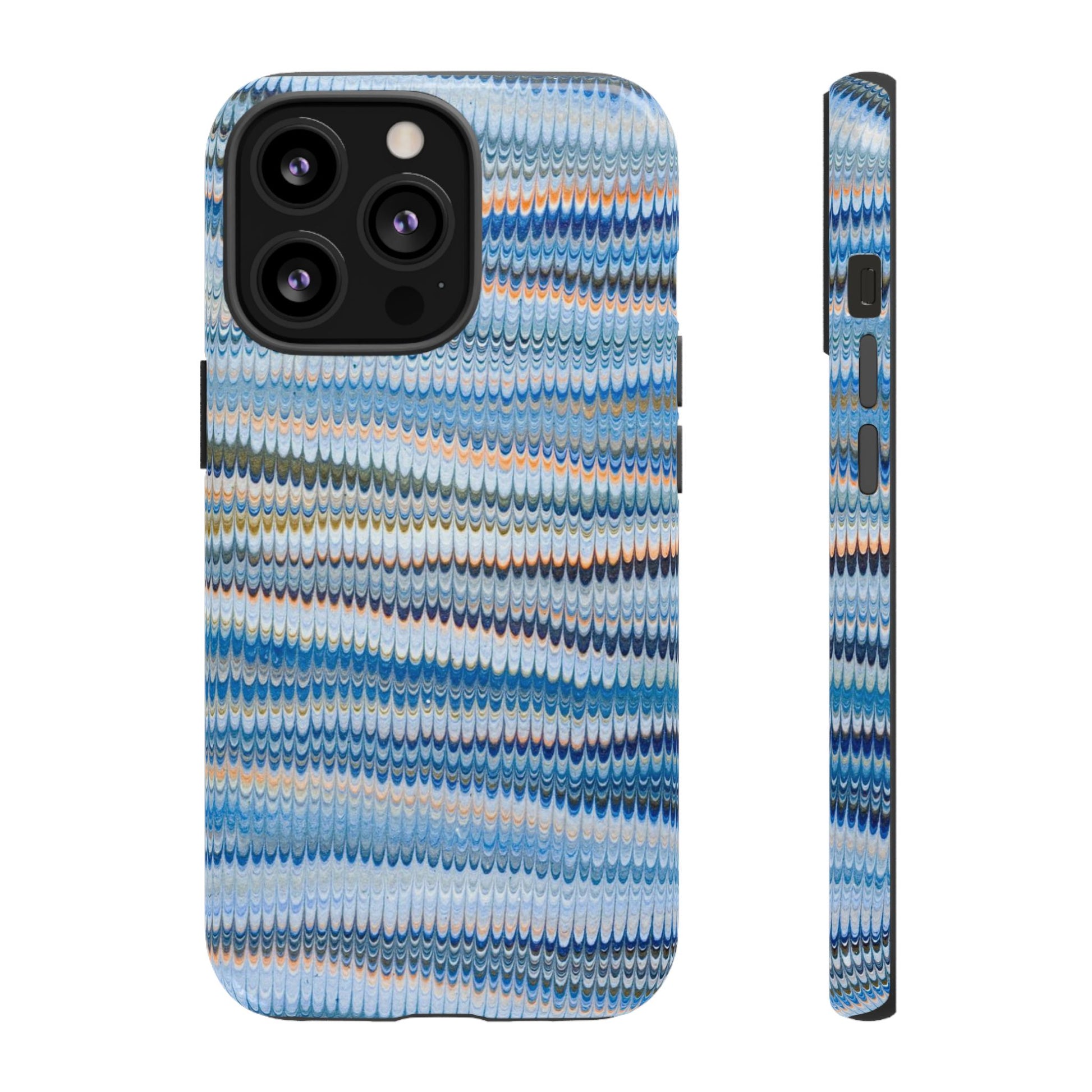 Blue Marbled Phone Cases iPhone 16 + Samsung + Apple + Google - all models, Vintage Marbled Design - Tough Cases