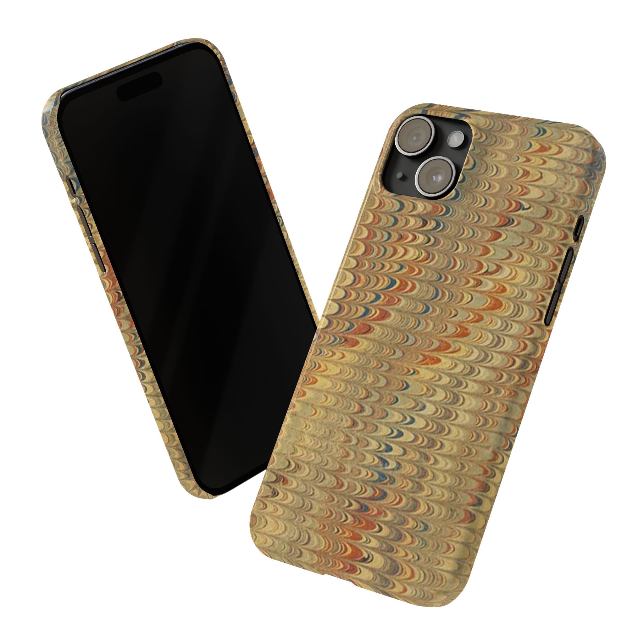 Phone Cases - Golden Fall Neutrals Italian Marbled Design, Gift for Art Lovers, Customizable and Stylish