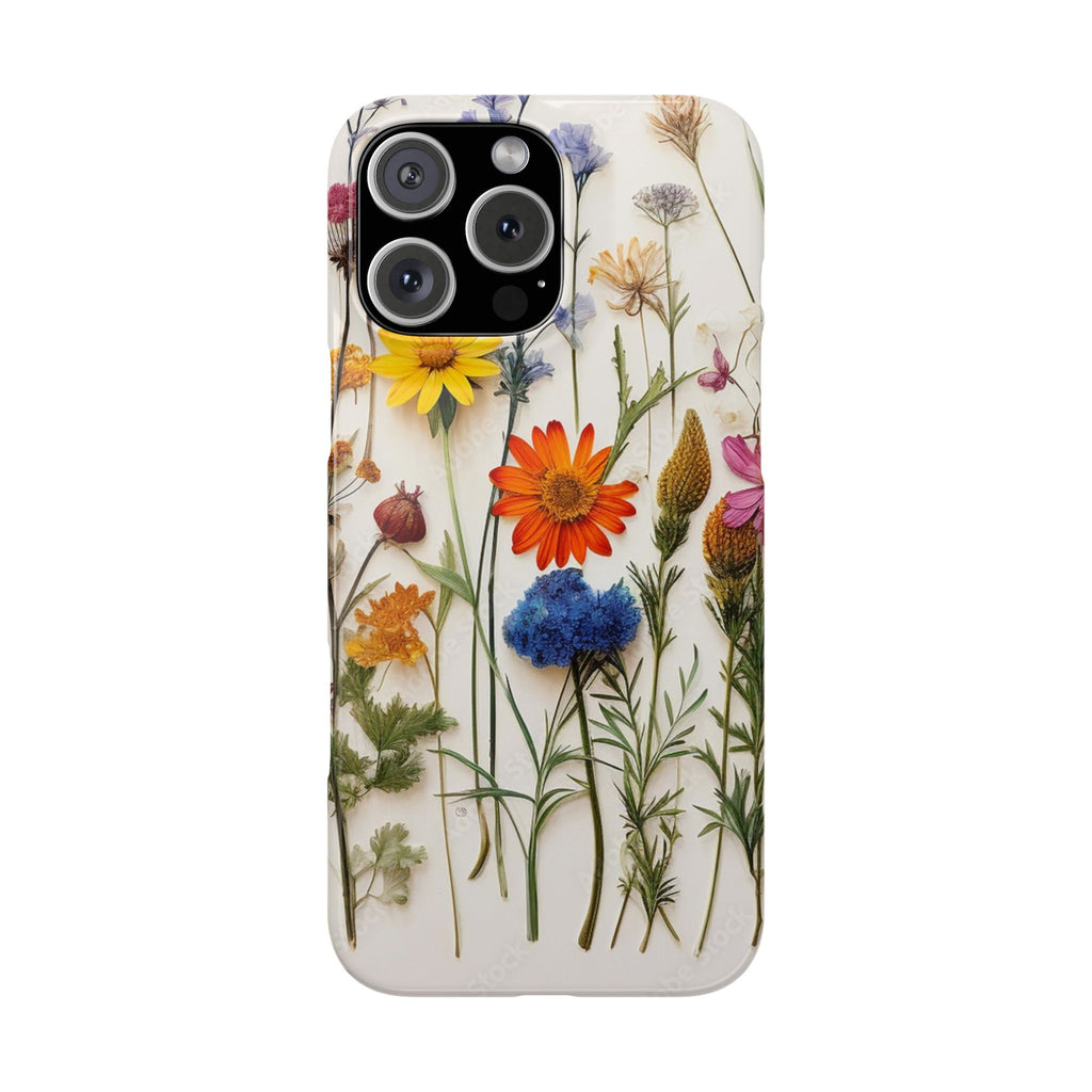 Floral Phone Cases, Slim Protective Cover, Pressed Flowers Design, iPhone 17 Case, Botanical Phone Accessories, Floral Theme Phone Case