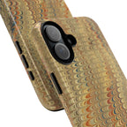 Beige and Blue Marbled Durable Phone Case - Dual Layer - Matte or Glossy