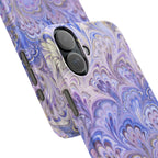 Marbled Feather Lavender + Purple Swirl - Single Layer Slim Phone Case