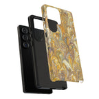 Golden Yellow Marbled Italian Phone Case - Dual Layer - Matte or Glossy
