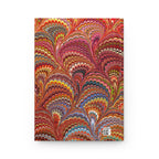 Red Vintage Italian Feather Marble Design Hardcover Journal Matte