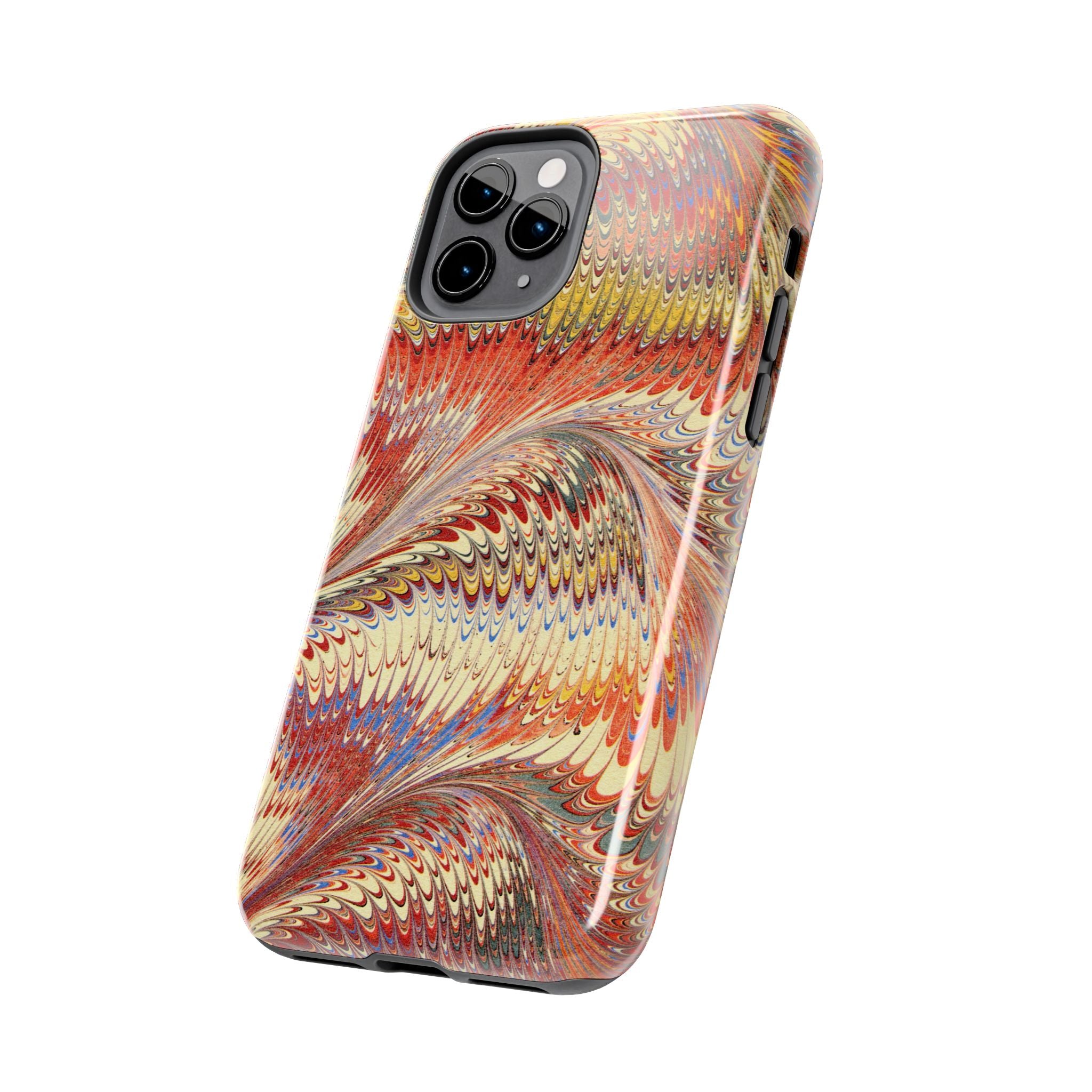 Marbled Swirl Tough Phone Case - Red Rust Orange Fall Colors, Heavy Duty Case. Alternative: Protective Phone Cover, Durable Smartphone Case,