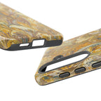 Golden Yellow Marbled Italian Phone Case - Dual Layer - Matte or Glossy