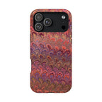 Red, Burgundy, Lavender, and Gold - Mag Safe Marble iPhone Case - Impact-Resistant Dual Layer