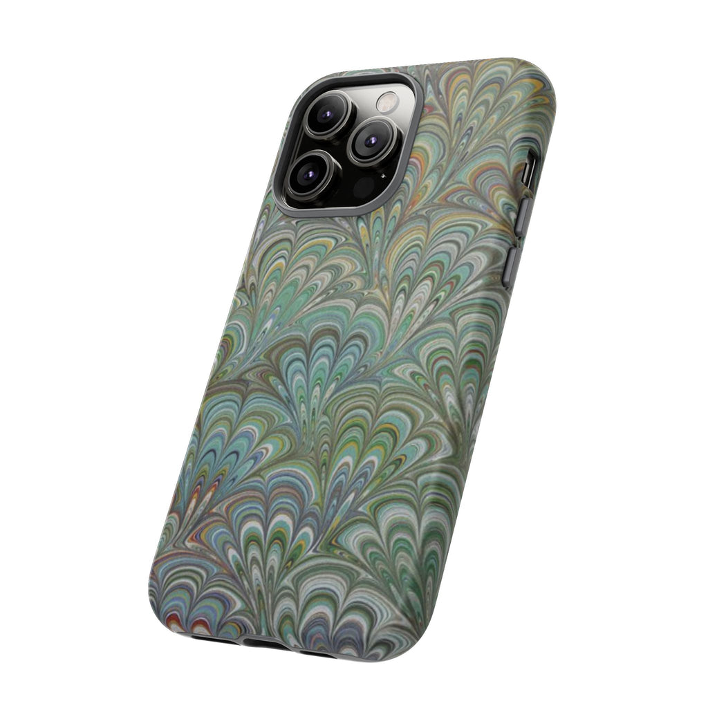 Green Peacock Marbled Phone Case — "Tough Cases" Ultra-Tough Protective Cover