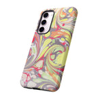 Yellow and Pink Swirl Marbled Italian Phone Case - Dual Layer - Matte or Glossy