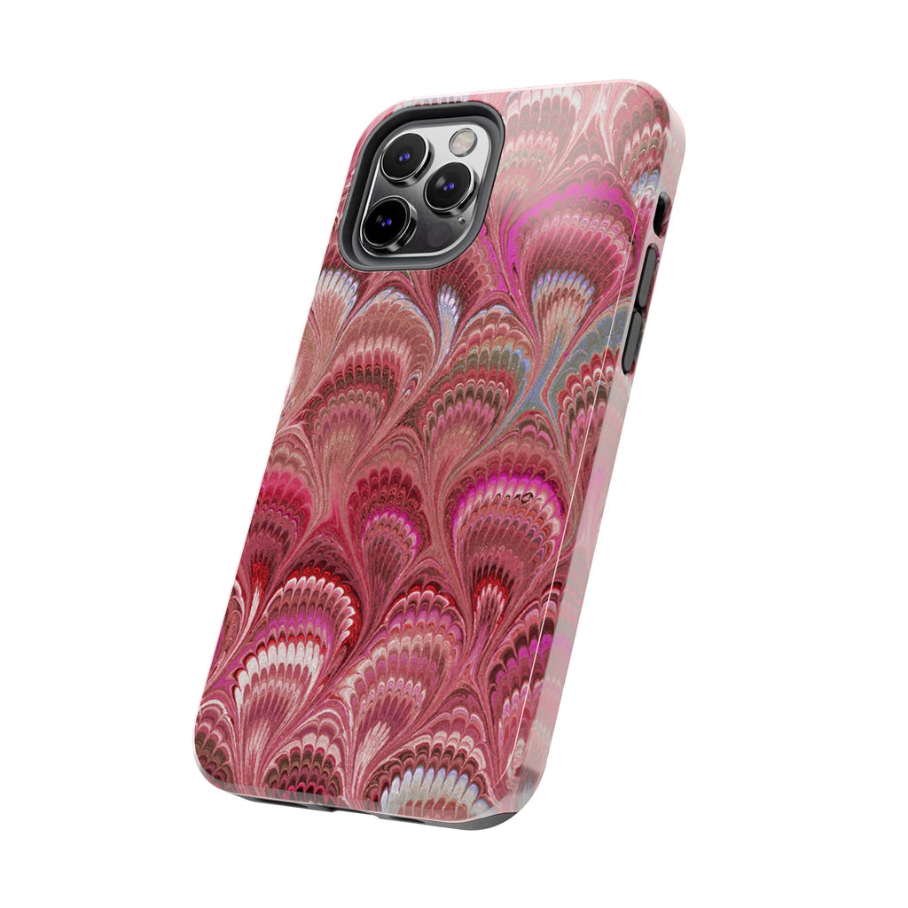 Pretty in Pink - Peacock Marble Italian Tough Phone Case — Durable Marbled Phone Case