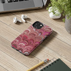Pink Peacock Marble Italian Tough Phone Case — Durable Marbled Phone Case