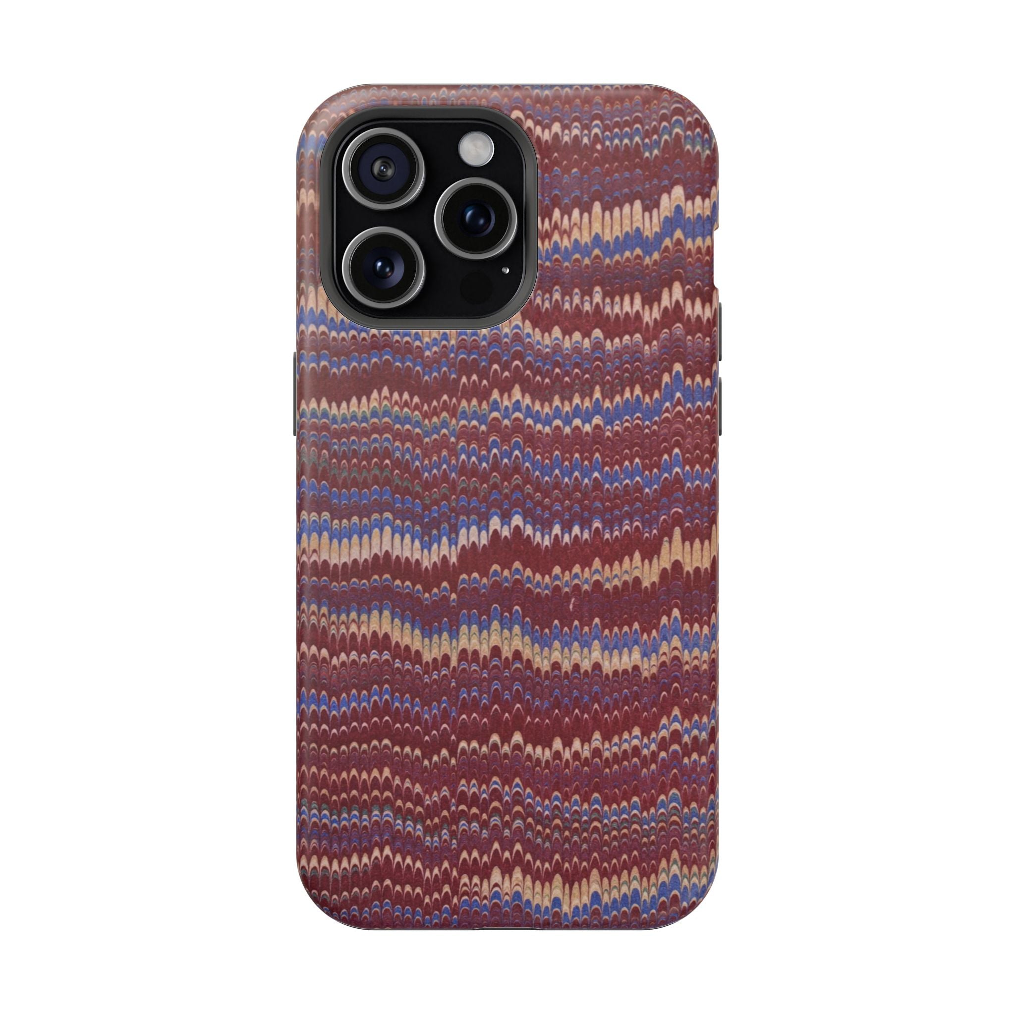 Burgundy and Blue Hues Italian Vintage Marble Design Phone Case for Apple + Samsung
