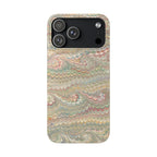 Beige and Pastel Red and Green Swirl Phone Case - Single Layer Slim Case