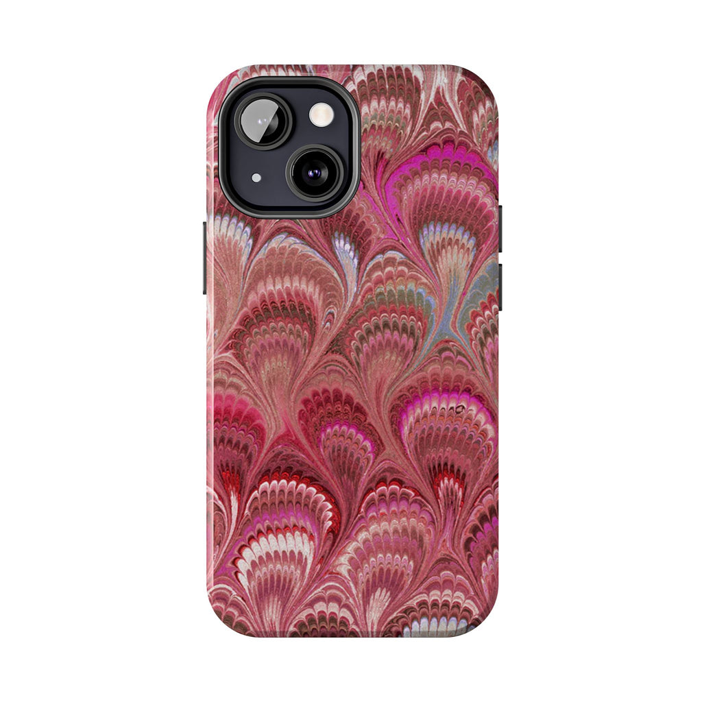 Pretty in Pink - Peacock Marble Italian Tough Phone Case — Durable Marbled Phone Case