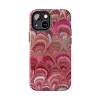 Pretty in Pink - Peacock Marble Italian Tough Phone Case — Durable Marbled Phone Case