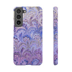 Marbled Feather Lavender + Purple Swirl - Single Layer Slim Phone Case