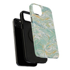 Mint Green Marbled Swirl Phone Case - Dual Layer