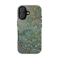 Green Marbled Peacock Durable Phone Case - Matte or Glossy