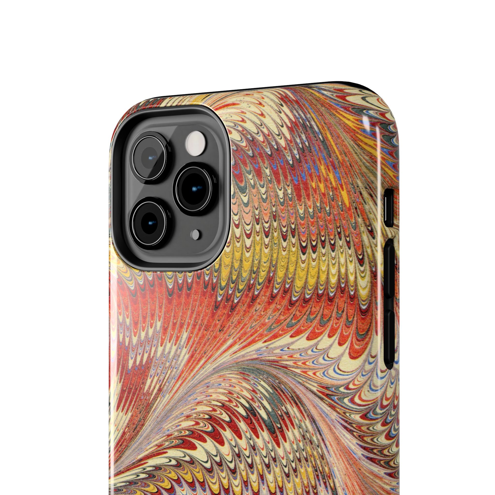Marbled Swirl Tough Phone Case - Red Rust Orange Fall Colors, Heavy Duty Case. Alternative: Protective Phone Cover, Durable Smartphone Case,