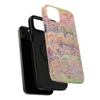 Marbled Pastel Pink and Green Impact-Resistant Phone Case for Apple + Samsung