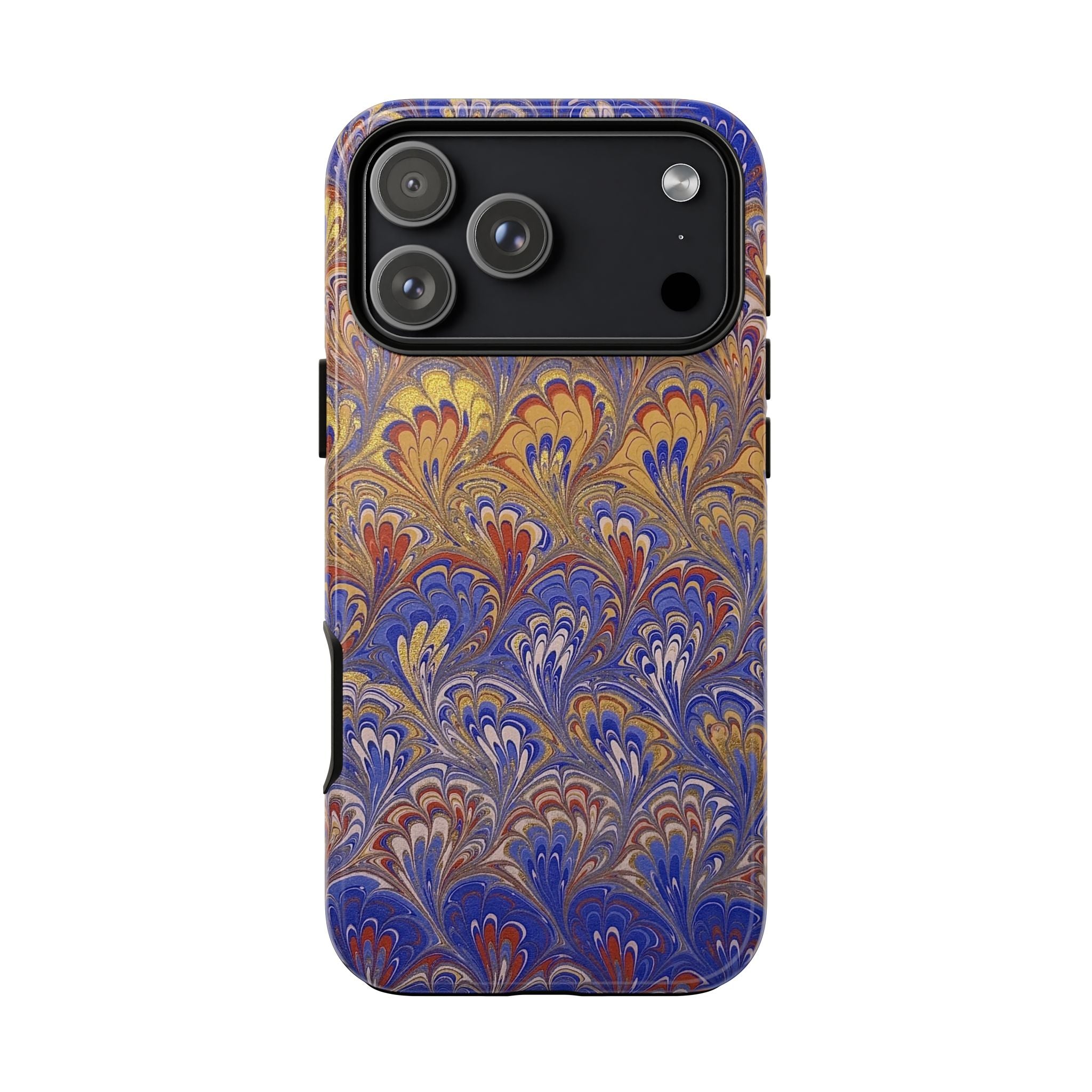 Lavender and Orange Marbled Peacock Durable - Dual Layer Phone Case