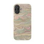 Beige and Pastel Red and Green Swirl Phone Case - Single Layer Slim Case