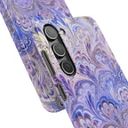 Marbled Feather Lavender + Purple Swirl - Single Layer Slim Phone Case
