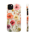 Pink Floral Pressed Flowers - Slim Case