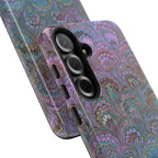 Lavender Marbled Peacock Durable Phone Case - Matte or Glossy