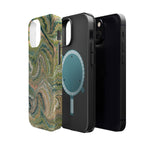 Green Pastel Italian Marble Design Magnetic MAG SAFE High Impact iPhone Cases