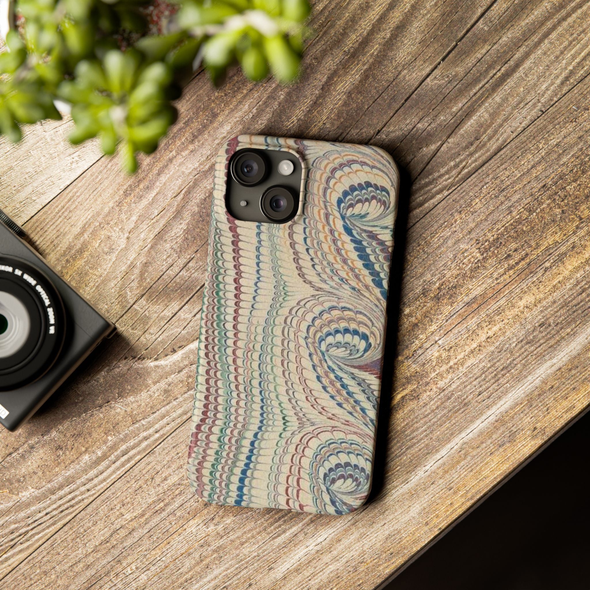 Italian Vintage Marbled Paper Design on iPhone Cases, Artistic Protection for Your Device in Elegant Beige, Blue, Burgundy