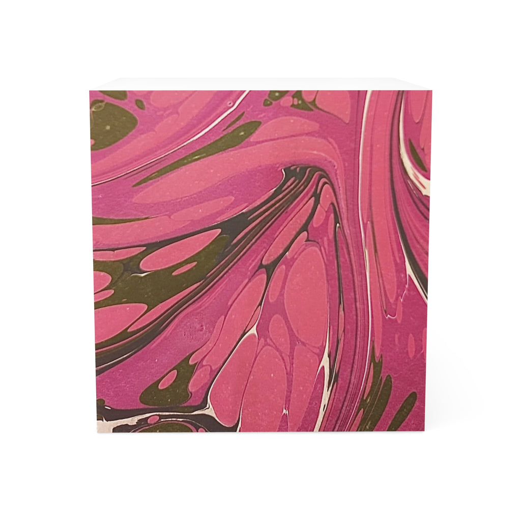 Italian Marbled Pink Note Cube, Decorative Note Block