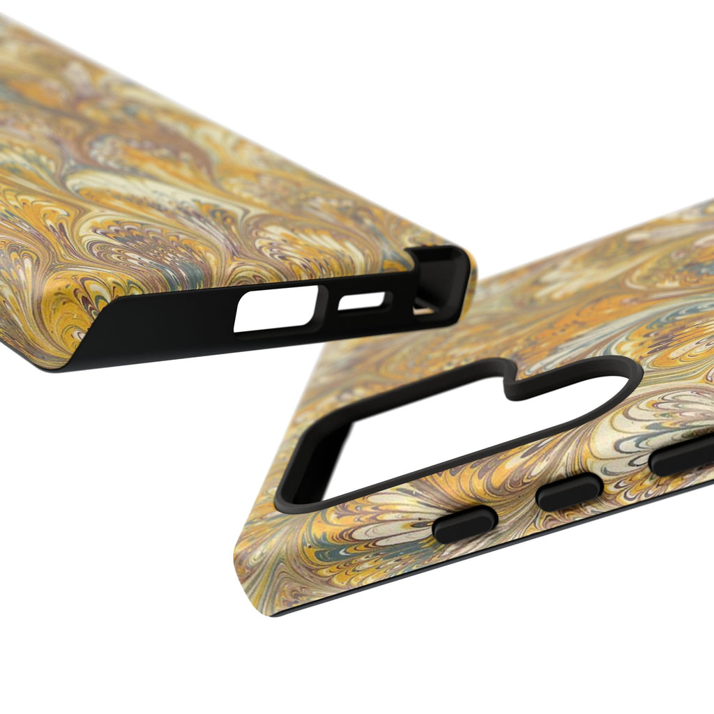 Golden Yellow Marbled Italian Phone Case - Dual Layer - Matte or Glossy