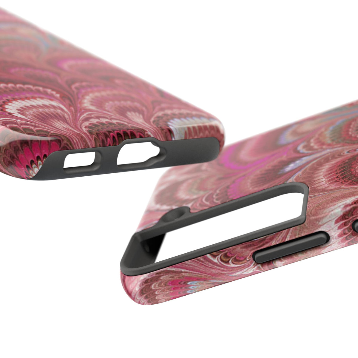 Pretty in Pink - Peacock Marble Italian Tough Phone Case — Durable Marbled Phone Case