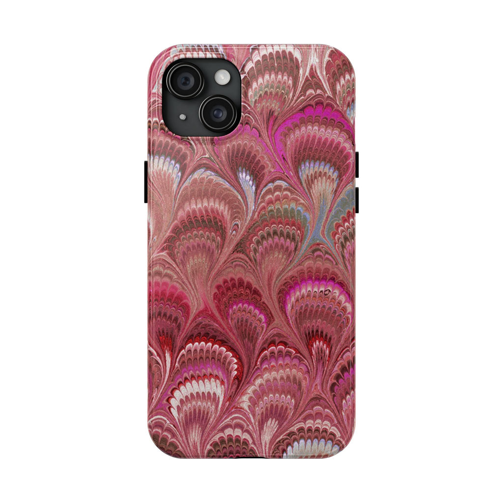 Pretty in Pink - Peacock Marble Italian Tough Phone Case — Durable Marbled Phone Case