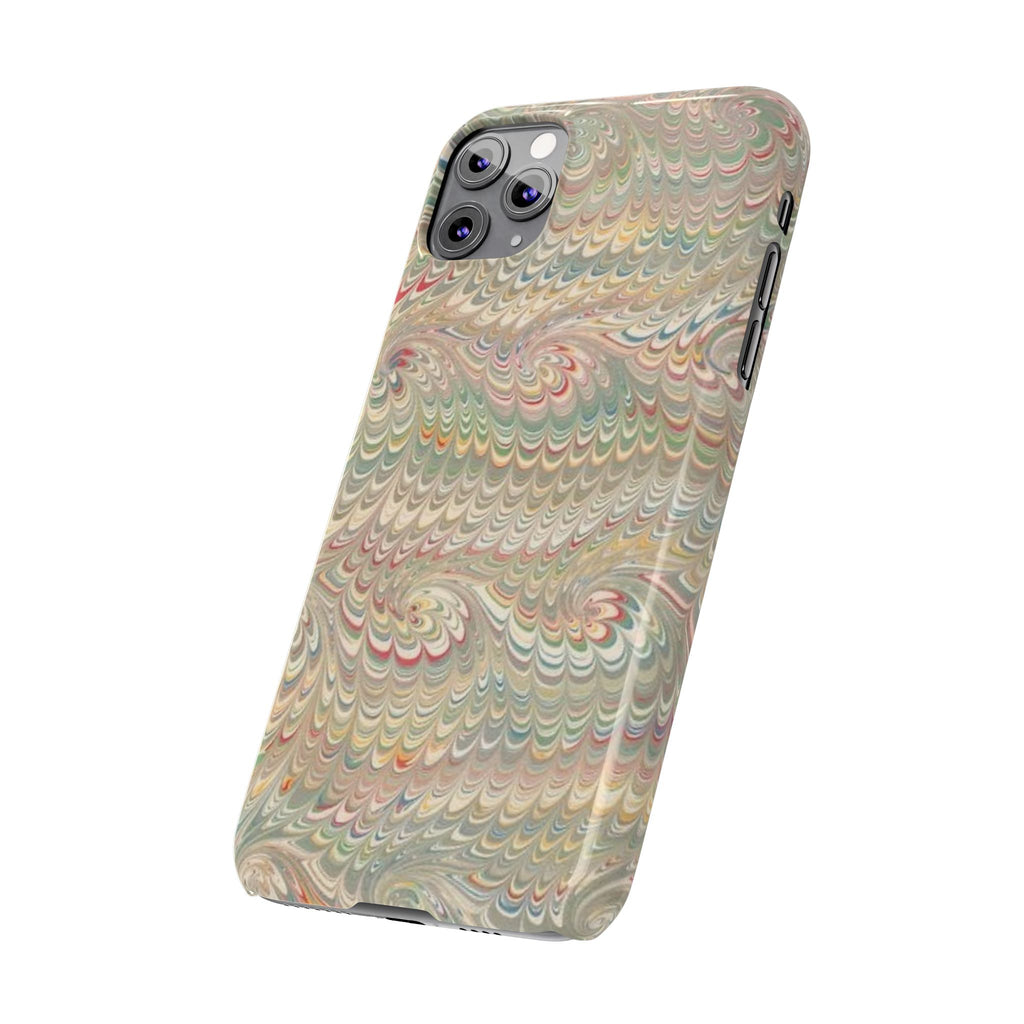 Beige Swirl Marbled Feather Phone Case
