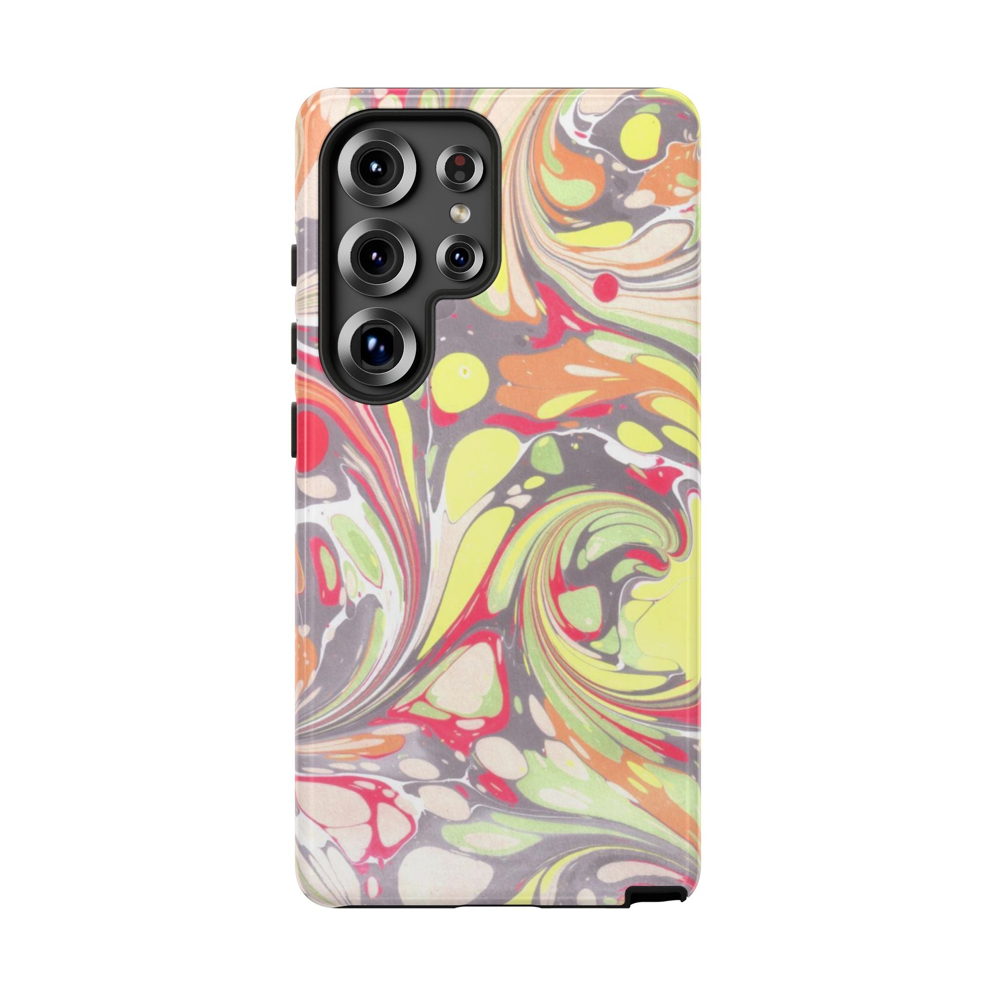Yellow and Pink Swirl Marbled Italian Phone Case - Dual Layer - Matte or Glossy